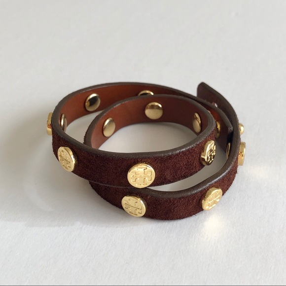 Tory Burch Jewelry - Tory Birch Brown /Gold Double Wrap Bracelet